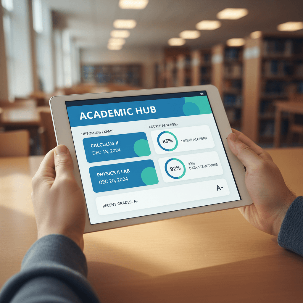 Interface numérique intuitive de Deyal School affichant les leçons et les tests pratiques